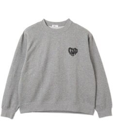 WEGO 【ユニセックス着用ITEM/裏起毛/SMLサイズ展開】リラックスフィットハートロゴプルオーバー