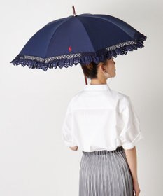 MOONBAT 【遮光/晴雨兼用日傘】POLO RALPH LAUREN(ポロ ラルフローレン) エンブフリル 長傘 遮熱 UV