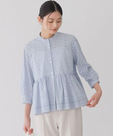 組曲 エンブロイダリーレーススタンドネック ブラウス