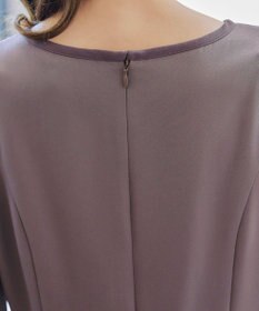 Tiaclasse L 【洗える】バックルベルト付き配色フレアワンピース