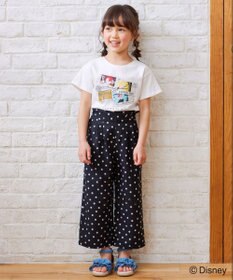 ANY KIDS 麻ライク ドット柄 ガウチョ