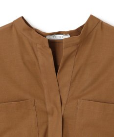 BEIGE， 【洗える・Oggi 10月号掲載】BAC / コットンビックポケットスタンドカラーシャツ