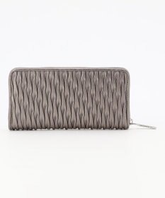 LA BAGAGERIE シープレザープリーツ加工ラウンドウォレット