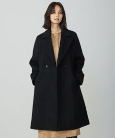 J.PRESS LADIES Pureラムウール ダブル ロングコート ブラック系