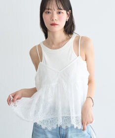 earth music&ecology フリンジレースバックリボンキャミ