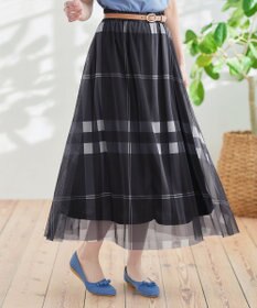 Tiaclasse 【小倉優子さん着用】チュールレースチェックスカート