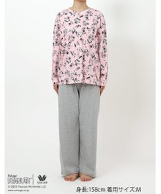 WACOAL ワコール_リラックス＆スリープ パジャマ 長袖 長ズボン 綿100%(本体) PEANUTS スヌーピー レディース FDX554 /ワコール