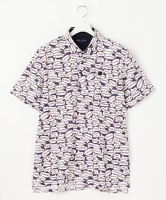 23区GOLF 【MEN】【キングサイズ/吸水速乾/UVカット】YELL総柄プリントポロシャツ