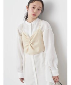 earth music&ecology ピンストライプ胸元レースビスチェ