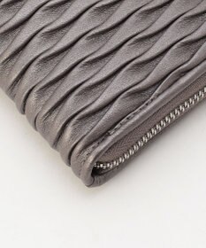 LA BAGAGERIE シープレザープリーツ加工ラウンドウォレット