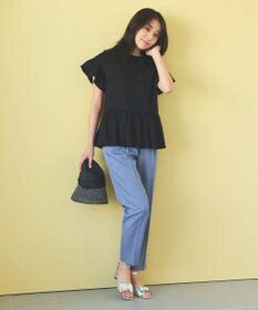 Feroux 【洗える】美シルエットカラーテーパード パンツ