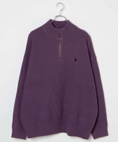 WEGO U.S. POLO ASSN.|別注畔編みハーフジップセーター