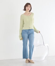 earth music&ecology 【予約】リブクロップドカーディガン