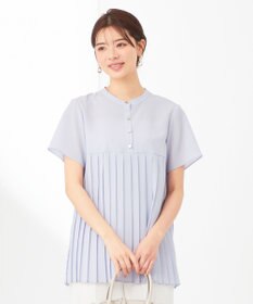 ANY SIS L 【洗える】ジョーゼットプリーツコンビ ブラウス