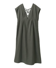 Green Parks フレンチスリーブレースアップジャンスカ