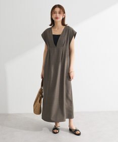 Green Parks フレンチスリーブレースアップジャンスカ