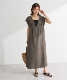 Green Parks フレンチスリーブレースアップジャンスカ