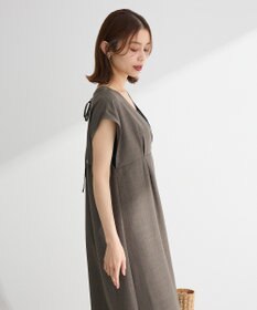 Green Parks フレンチスリーブレースアップジャンスカ