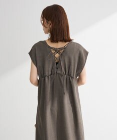 Green Parks フレンチスリーブレースアップジャンスカ