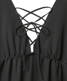 Green Parks フレンチスリーブレースアップジャンスカ