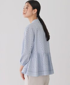 組曲 エンブロイダリーレーススタンドネック ブラウス