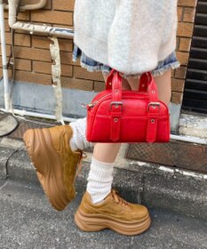 WEGO ハトメハンドルミニボストンショルダー