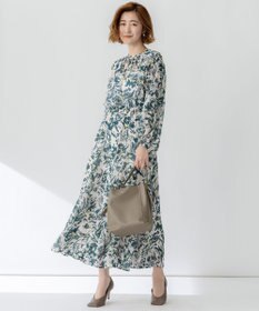 23区 【洗える】ニュアンスフラワー プリント ブラウス