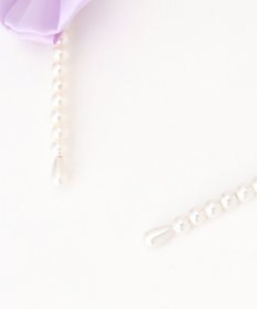 ANY KIDS サテンリボン×パール キッズカチューシャ