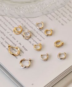 Phoebe 〈金属アレルギー対応〉スキニードロップフープワンタッチピアス　ゴールド/ニッケルフリー