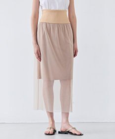 BEIGE， 【洗える】TAMARIX / ストレッチチュールIラインスカート