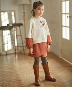 組曲 KIDS 【110-140㎝】ハウンドトゥースラップ キュロット