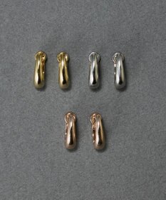Phoebe 〈金属アレルギー対応〉スキニードロップフープワンタッチピアス　ゴールド/ニッケルフリー