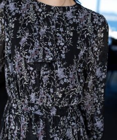 Tiaclasse 【新色追加・洗える】花柄フリルドレープワンピース