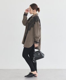 earth music&ecology レースコーデュロイシャツ