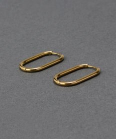 Phoebe 〈金属アレルギー対応〉グラムオーバルフープピアス　ゴールド　楕円型/オーバル/ステンレス