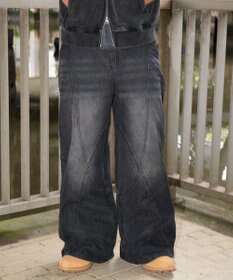 WEGO 【ユニセックス着用ITEM】スウィッチングフレアデニムパンツ