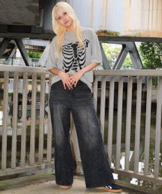 WEGO 【ユニセックス着用ITEM】スウィッチングフレアデニムパンツ