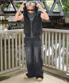 WEGO 【ユニセックス着用ITEM】スウィッチングフレアデニムパンツ