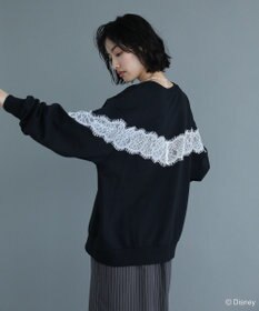 Green Parks VILLAINS/レースドッキングプリントスウェット