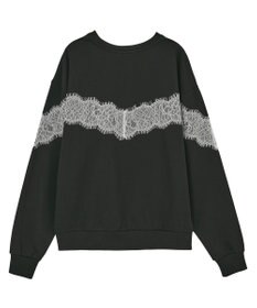 Green Parks VILLAINS/レースドッキングプリントスウェット