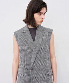 uncrave グレンチェック ジレ