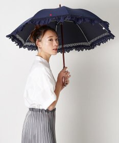 MOONBAT 【遮光/晴雨兼用日傘】POLO RALPH LAUREN(ポロ ラルフローレン) エンブフリル 長傘 遮熱 UV