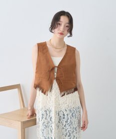 earth music&ecology スウェード調フリンジベスト