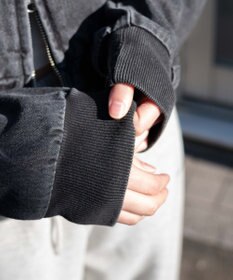 WEGO ヴィンテージウォッシュショートフードブルゾン