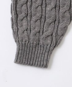 WEGO フェイクファー付きケーブルニットパーカー