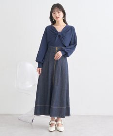 earth music&ecology フロントＺＩＰデニムスカート