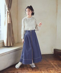 earth music&ecology フロントＺＩＰデニムスカート