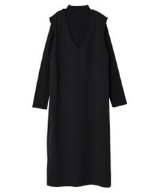 earth music&ecology ＳＥＴ２点Ｖネックジャンスカ＋ハイネックニット