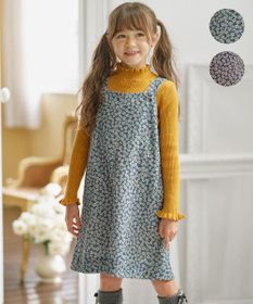 組曲 KIDS 【110-140㎝】モノトーンフラワーコーデュロイ ワンピース
