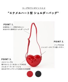 ANY KIDS エナメルハート型 ショルダーバッグ